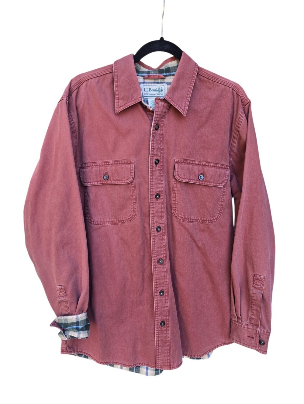 L.L. Bean Vintage Mens Hurricane Cotton Canvas Flannel Lined Jacket Medium